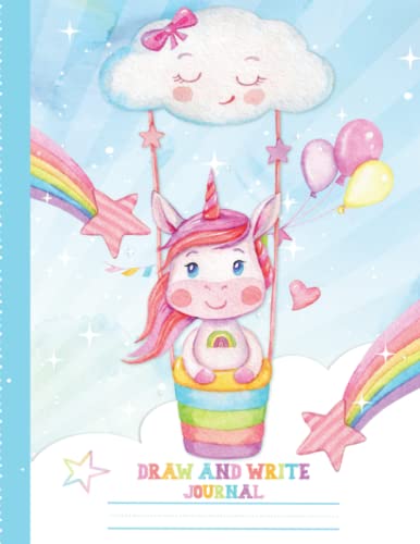 Stock image for Draw and Write Journal: Unicorn Composition Notebook | Primary Story Paper with Dotted Midline and Half Page Picture Space | Grades K-2 Preschool Kindergarten to Elementary for sale by GF Books, Inc.