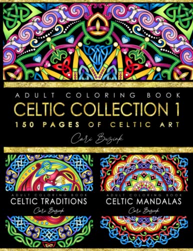 Stock image for Celtic Collection 1 adult coloring book: 150 pages of gorgeous Celtic designs to color, 8.5x11" mega book (Coloring Books by Cari Buziak / AonCelticArt) for sale by WorldofBooks