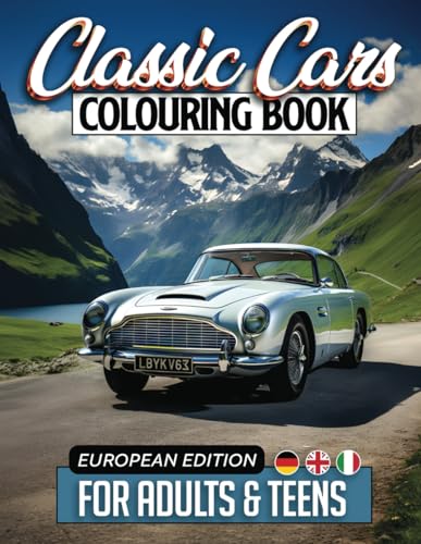 9781739028398: Classic Cars Colouring Book For Adults and Children of all ages. Colour Over 40 UK and European Vintage Cars and Trucks With Incredibly Detailed ... Coloring Books for Adults, Teens and Kids!)