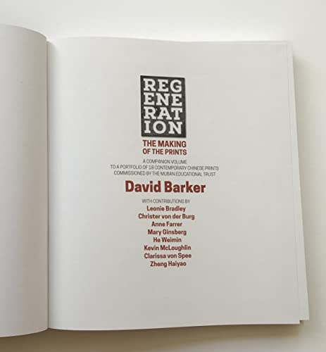 Stock image for Regeneration: the Making of the Prints for sale by Revaluation Books