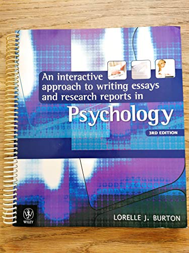 9781742166490: An Interactive Approach to Writing Essays and Research Reports in Psychology