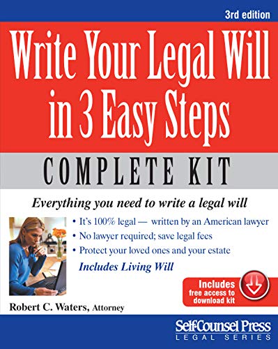 Stock image for Write Your Legal Will in 3 Easy Steps - US: Everything you need to write a legal will (Legal Series) for sale by SecondSale