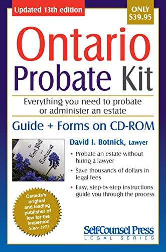 Beispielbild fr Probate Kit for Ontario zum Verkauf von GF Books, Inc.