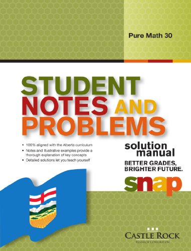 Stock image for Student Notes and Problems Pure Math 30 Solution Manual for sale by Revaluation Books