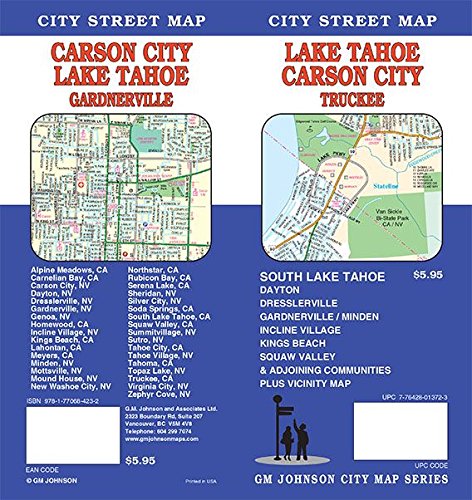 Stock image for Lake Tahoe / Carson City / Minden CA Street Map for sale by Idaho Youth Ranch Books