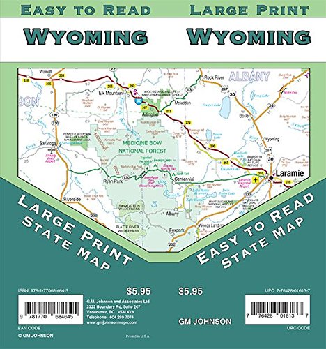 Stock image for Wyoming Large Print State Map for sale by GF Books, Inc.