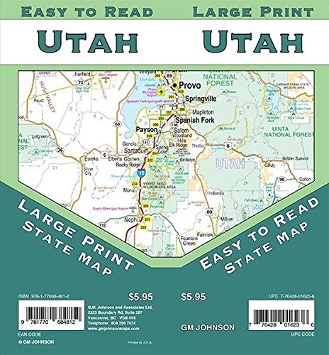 Stock image for Utah State Large Print Map for sale by GF Books, Inc.