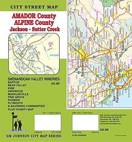 Stock image for Amador County / Alpine County / Sutter Creek - Jackson, California Street Map for sale by BooksRun