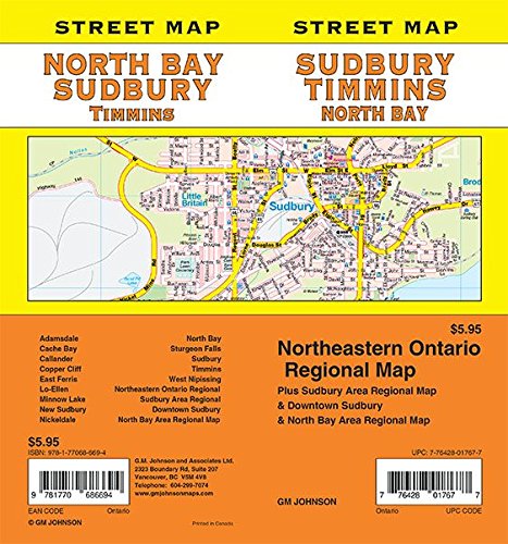 Stock image for Sudbury / North Bay / Timmins, Ontario Street Map for sale by Books Unplugged