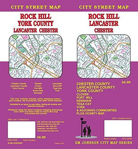 Stock image for Rock Hill / York, Chester & Lancaster Counties., South Carolina Street Map for sale by SecondSale