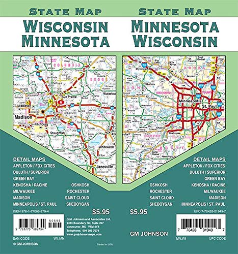 Stock image for Minnesota / Wisconsin State Map for sale by GF Books, Inc.