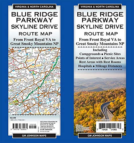 Stock image for Blue Ridge Parkway / Skyline Drive, North Carolina Virginia Route Map for sale by Books Unplugged
