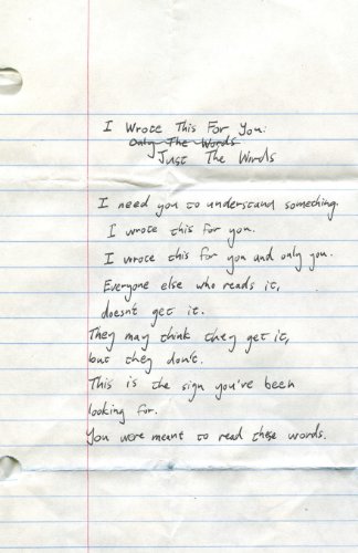 Imagen de archivo de I Wrote This For You: Just the Words a la venta por SecondSale