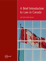 Beispielbild fr A BRIEF INTRODUCTION TO LAW IN CANADA zum Verkauf von Better World Books