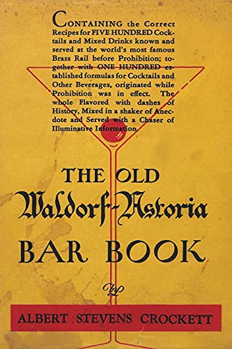 Imagen de archivo de The Old Waldorf-Astoria Bar Book a la venta por Books Unplugged