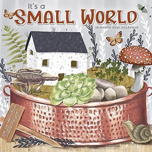 

It's a Small World | 2023 12 x 24 Inch Monthly Square Wall Calendar | Hopper Studios | Architecture Drawings Castle