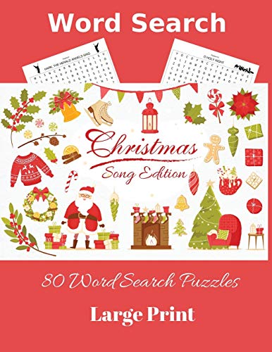 Imagen de archivo de Word Search Christmas Song Edition: 80 Word Search Puzzles, Large Print a la venta por GreatBookPrices