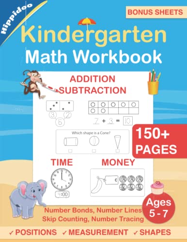 9781777421168: Kindergarten Math Workbook: Practice Number Addition, Subtraction, Measurement, Shapes, Time and Money