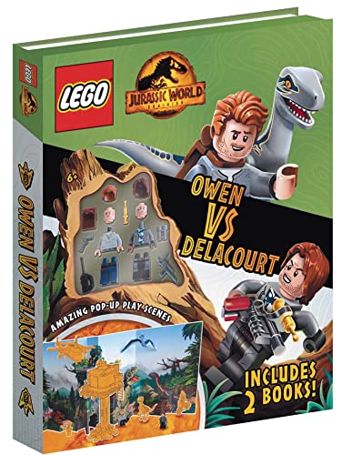 Stock image for LEGO® Jurassic World: Owen vs Delacourt (Includes Owen and Delacourt LEGO® minifigures, pop-up play scenes and 2 books) for sale by WorldofBooks