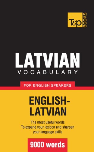 Imagen de archivo de Latvian Vocabulary for English Speakers - 9000 Words a la venta por Better World Books