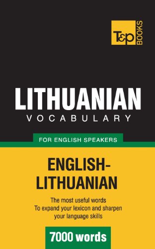 Beispielbild fr Lithuanian vocabulary for English speakers - 7000 words zum Verkauf von Revaluation Books