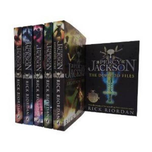 Beispielbild fr Percy Jackson Collection. Percy Jackson and the Lightning Thief, the Last Olympian, the Titans Curse, the Sea of Monsters, the Battle of the Labyrinth and the Demigod File zum Verkauf von Mispah books