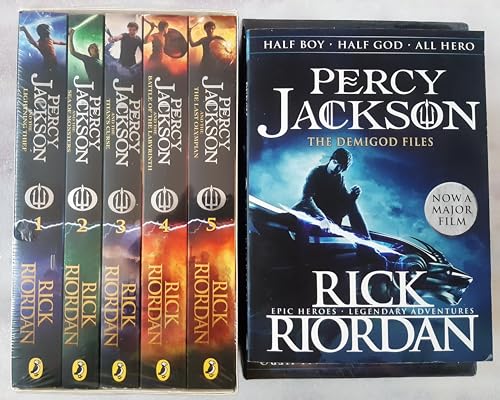 Stock image for Percy Jackson Collection. Percy Jackson and the Lightning Thief, the Last Olympian, the Titans Curse, the Sea of Monsters, the Battle of the Labyrinth and the Demigod File for sale by Mispah books
