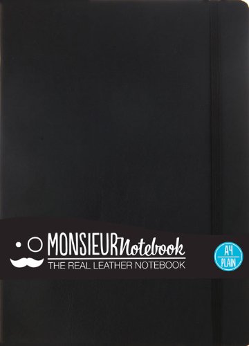 Stock image for Monsieur Notebook Leather Journal - Black Plain Large (Monsieur Notebook Plain, 24-lb Ivory) for sale by Open Books