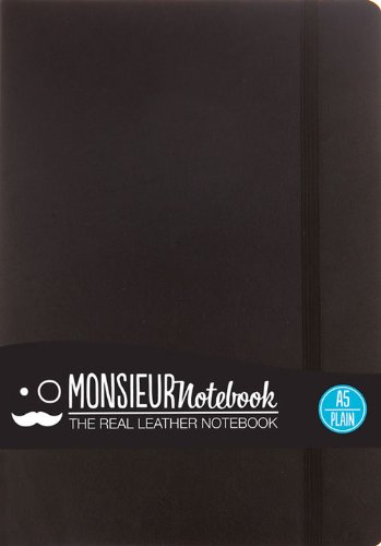 9781781431108: Monsieur Notebook Leather Journal - Black Plain Medium A5