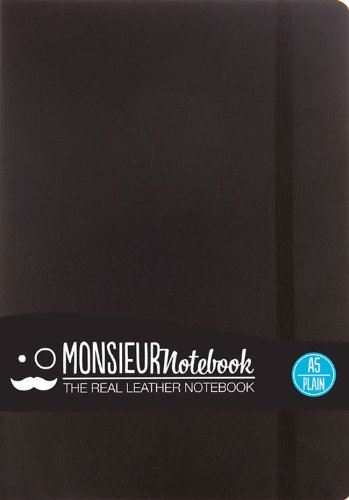 9781781431108: Monsieur Notebook Leather Journal - Black Plain Medium (Monsieur Notebook Plain, 24-lb Ivory)