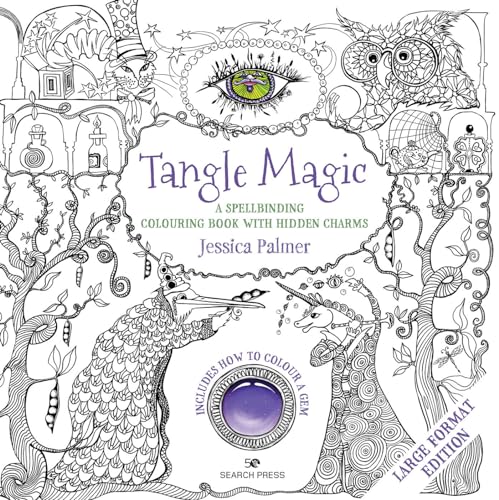 Beispielbild fr Tangle Magic (large format edition): A spellbinding colouring book with hidden charms zum Verkauf von WorldofBooks