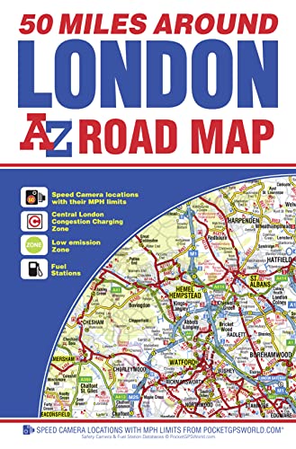 9781782571087: 50 Miles Around London A-Z Road Map