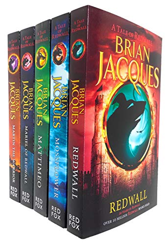 Stock image for Brian Jacques Redwall Series 5 Books Collection Set (Redwall, Mossflower, Mattimeo, Mariel of Redwall & Martin the Warrior) for sale by Revaluation Books