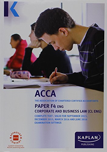 Stock image for ACCA Paper F4 ENG, Corporate and Business Law for sale by Better World Books Ltd