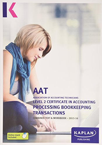 Imagen de archivo de Processing Bookkeeping Transactions - Combined Text a la venta por Better World Books Ltd