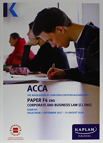 Imagen de archivo de F4 Corporate and Business Law (UK) - Exam Kit a la venta por MusicMagpie