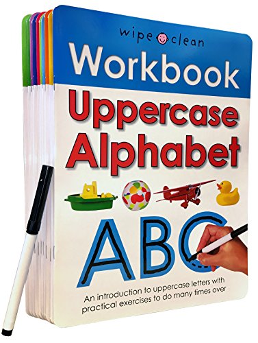 Stock image for Wipe Clean Workbook, Learn to Write Collection 10 Books Set by Roger Priddy (Times Tables, Lowercase Alphabet, Uppercase Alphabet, Telling the Time, Tracing and Pen Control, Numbers, Phonics, Tricky Words, First Number Skills, Everyday Maths) for sale by Revaluation Books