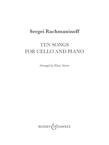 Beispielbild fr Ten Songs for Cello and Piano - Cello and Piano Sheet Music - Boosey & Hawkes (BH 14006) zum Verkauf von Monster Bookshop