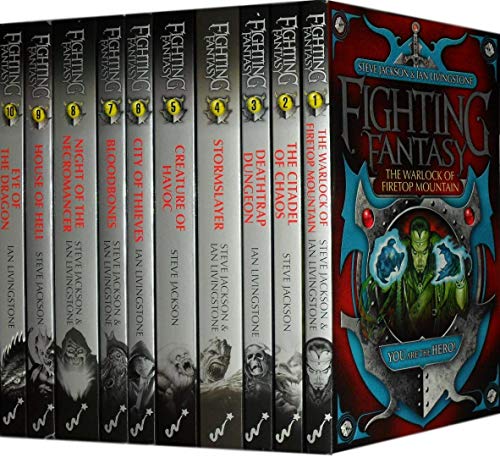 Imagen de archivo de Fighting Fantasy Collection 8 Books Set Pack (from book 2 to 9) (Bloodbones, City of Thieves, Creature of Havoc, Deathtrap Dungeon,House of Hell, Stormslayer.) a la venta por AwesomeBooks