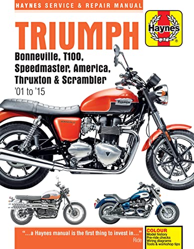 Stock image for Triumph Bonneville, T100, Speedmaster, America, Thruxton & Scrambler (01-15) Haynes Repair Manual (See specific years covered) (Haynes Service & Repair Manual) for sale by Brook Bookstore