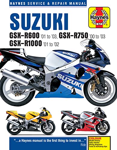 Beispielbild fr Suzuki GSX-R600 '01 to '03, GSX-R750 '00 to '03 and GSX-R1000 '01 To '02 zum Verkauf von Better World Books