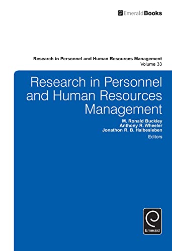 Imagen de archivo de Research in Personnel and Human Resources Management. Volume 33 a la venta por Blackwell's