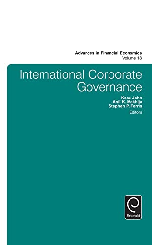 Stock image for International Corporate Governance (Advances in Financial Economics, 18) for sale by Brook Bookstore