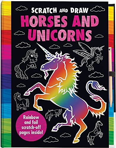 Beispielbild fr Scratch and Draw Unicorns & Horses Too! - Scratch Art Activity Book zum Verkauf von Monster Bookshop