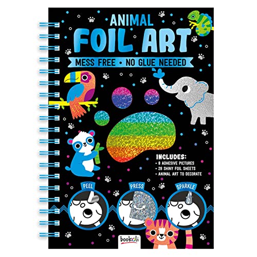 Beispielbild fr Bookoli - Animal Foil Art Book for Children - Animal Arts and Crafts Activities - Colouring Book for Kids Age 4 to 6 Years - Foil Picture Craft - Includes 28 Sheets of Assorted Coloured Foils zum Verkauf von WorldofBooks