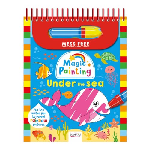 Beispielbild fr Bookoli - Magic Painting Under The Sea - Mess Free Painting Book - Water Painting Activity Book for Kids - Fun Arts and Crafts for Toddlers - Includes 6 Sea Pictures and Re-fillable Water Pen zum Verkauf von WorldofBooks