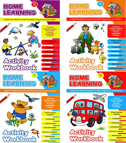 Stock image for Alligator Pack of 4 Home Learning National Curriculum Activity Workbooks Maths Literacy Handwriting Childrens Pre-School Books for sale by WorldofBooks
