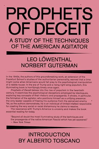 Stock image for Prophets of Deceit: A Study of the Techniques of the American Agitator for sale by HPB Inc.