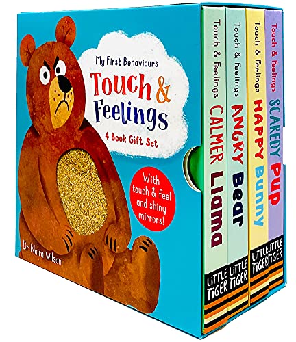 Beispielbild fr My First Behaviours Touch & Feelings 4 Book Gift Box Set by Dr Naira Wilson (Calmer Llama, Angry Bear, Happy Bunny & Scaredy Pup) zum Verkauf von WorldofBooks