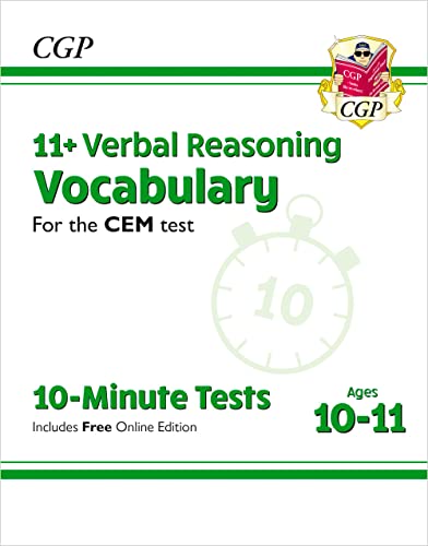 9781789081879: 11+ CEM 10-Minute Tests: Verbal Reasoning Vocabulary - Ages 10-11 (with Online Edition): for the 2023 exams (CGP CEM 11+ Ages 10-11)